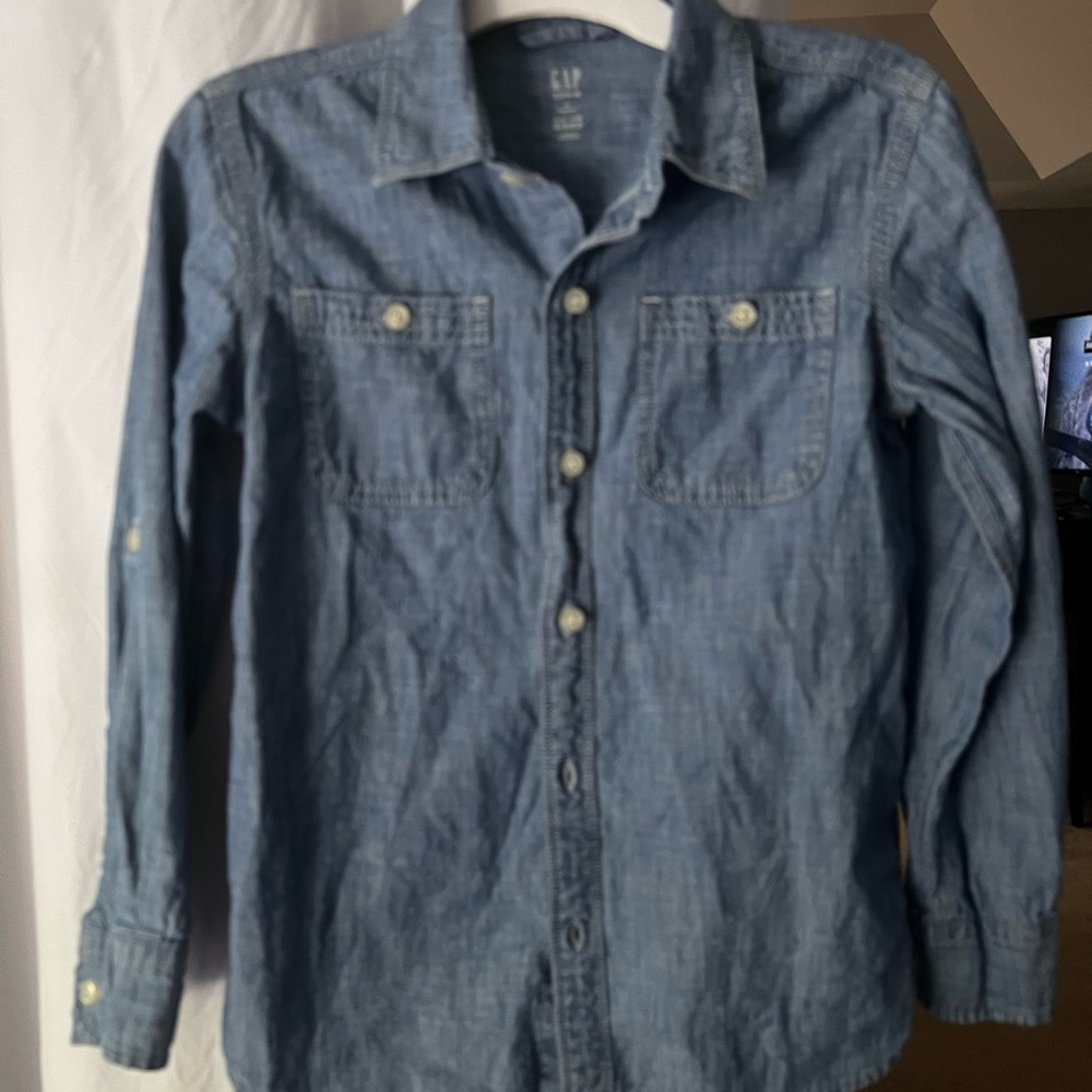 GAP Kids Light Blue Chambray Denim button down